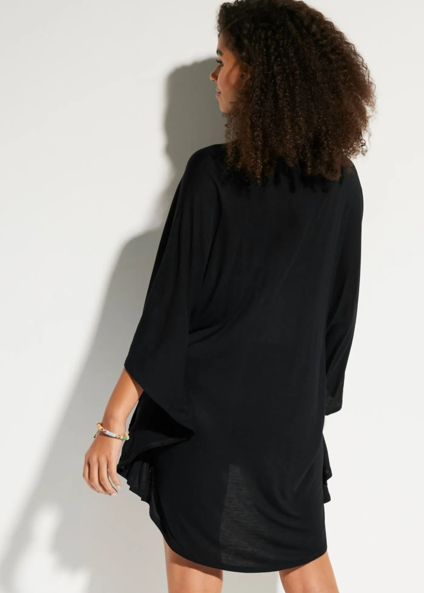 bonprix bonprix Túnica de playa transparente de viscosa Negro Best
