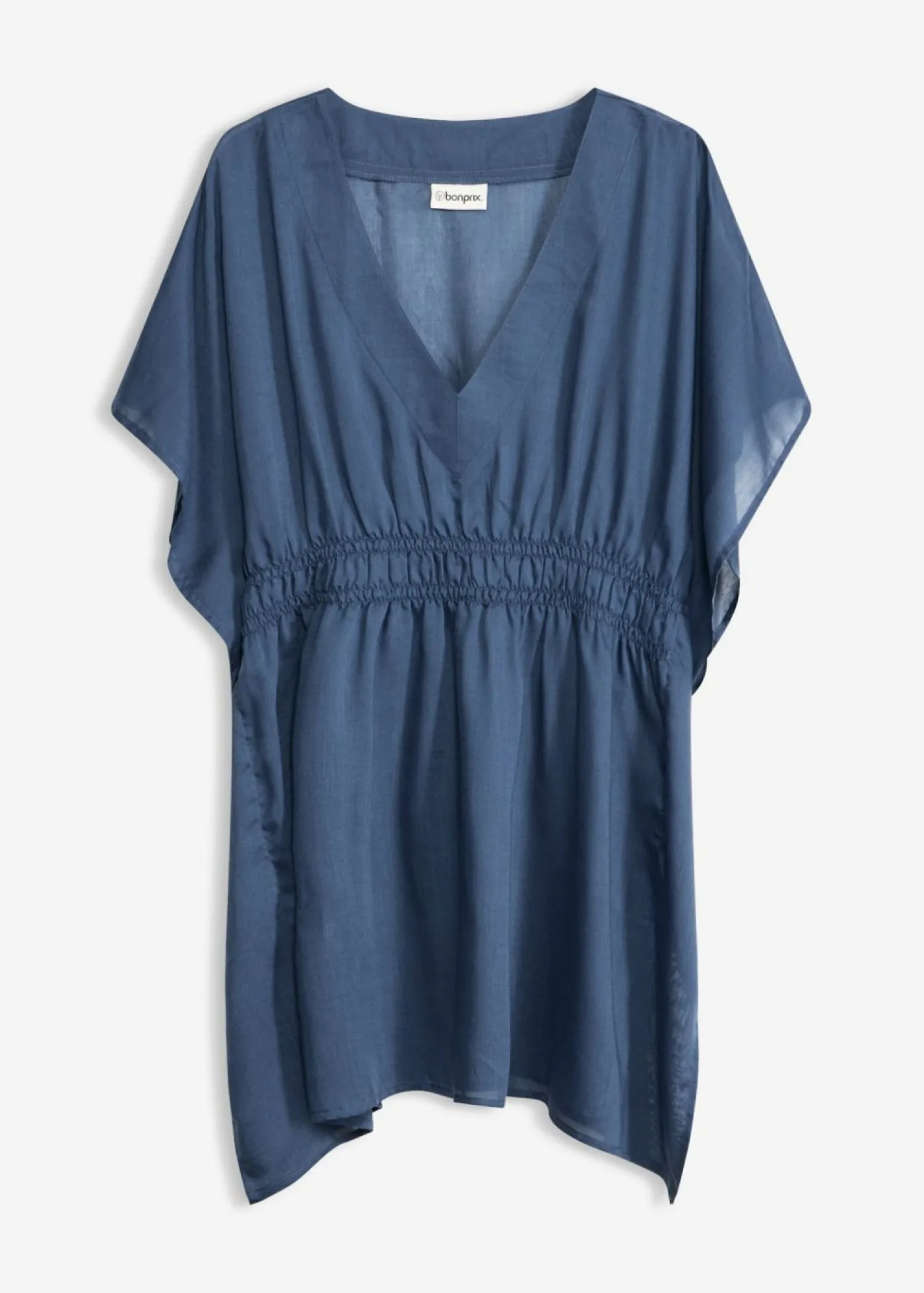 bonprix bonprix Túnica de playa transparente con escote en V Azul almirante Hot