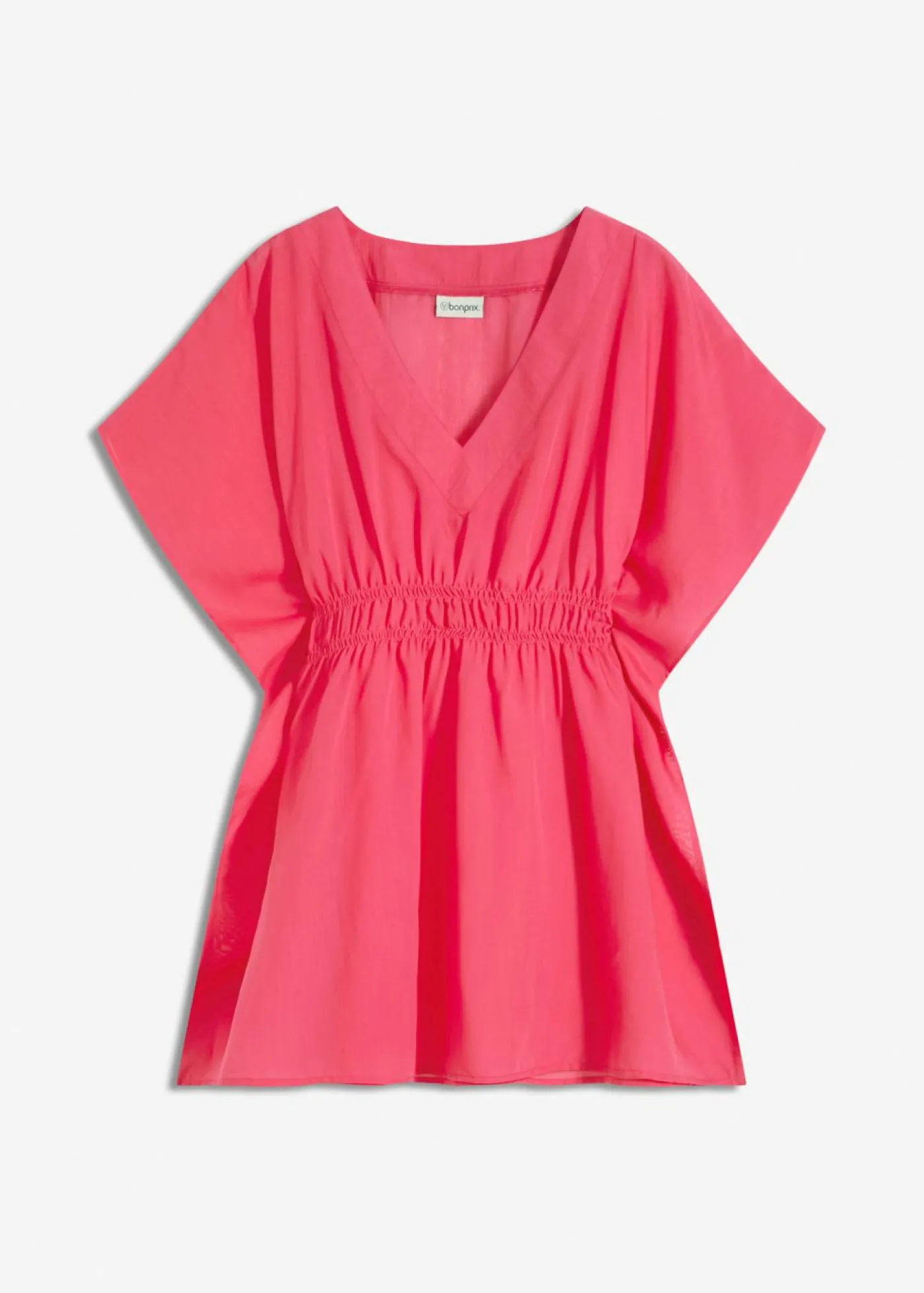 bonprix bonprix Túnica de playa transparente con escote en V Rosa hibisco Outlet