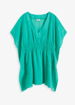 bonprix bonprix Túnica de playa transparente con escote en V turquesa New