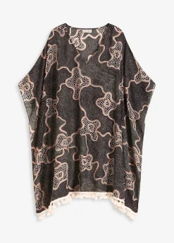 bonprix bonprix Túnica de playa transparente Negro-beige Sale