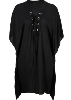 bonprix bonprix Túnica de playa transparente de viscosa Negro Best