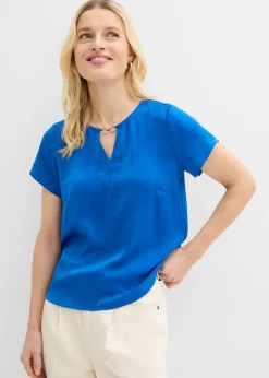bonprix bonprix Túnica de satén fino Azul ártico Clearance