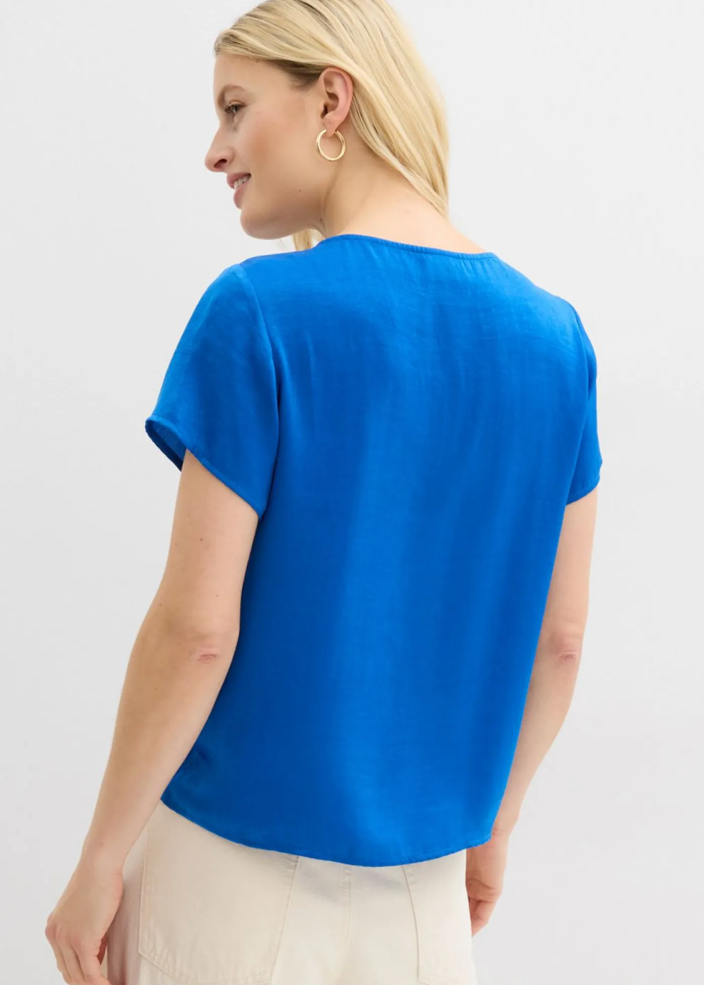bonprix bonprix Túnica de satén fino Azul ártico Clearance