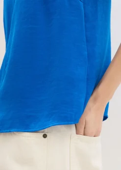 bonprix bonprix Túnica de satén fino Azul ártico Clearance