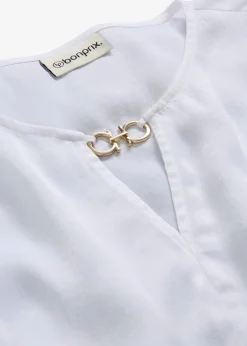 bonprix bonprix Túnica de satén fino Blanco Hot