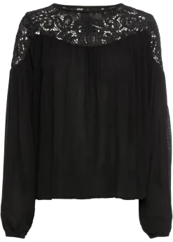 bonprix bonprix Túnica de viscosa fluida Negro Best