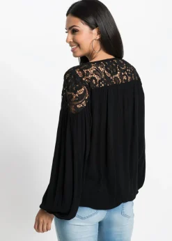 bonprix bonprix Túnica de viscosa fluida Negro Best