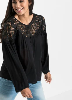 bonprix bonprix Túnica de viscosa fluida Negro Best