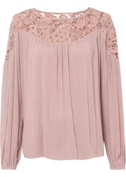 bonprix bonprix Túnica de viscosa fluida Rosa palo