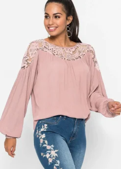 bonprix bonprix Túnica de viscosa fluida Rosa palo