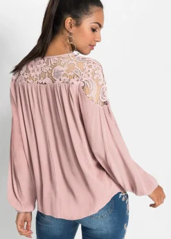 bonprix bonprix Túnica de viscosa fluida Rosa palo