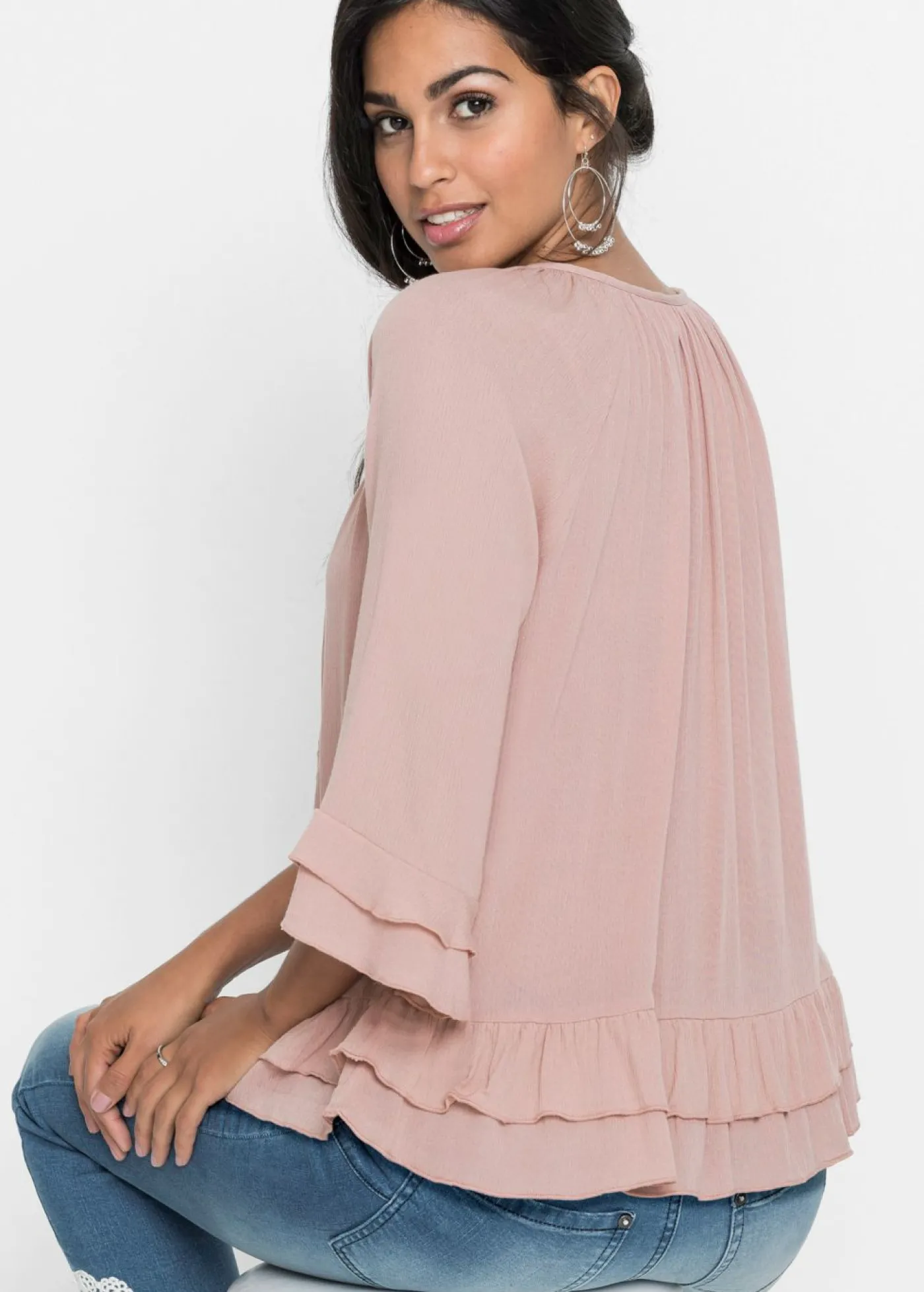 bonprix bonprix Túnica de viscosa suave rosa pálido Online