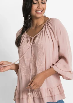 bonprix bonprix Túnica de viscosa suave rosa pálido Online