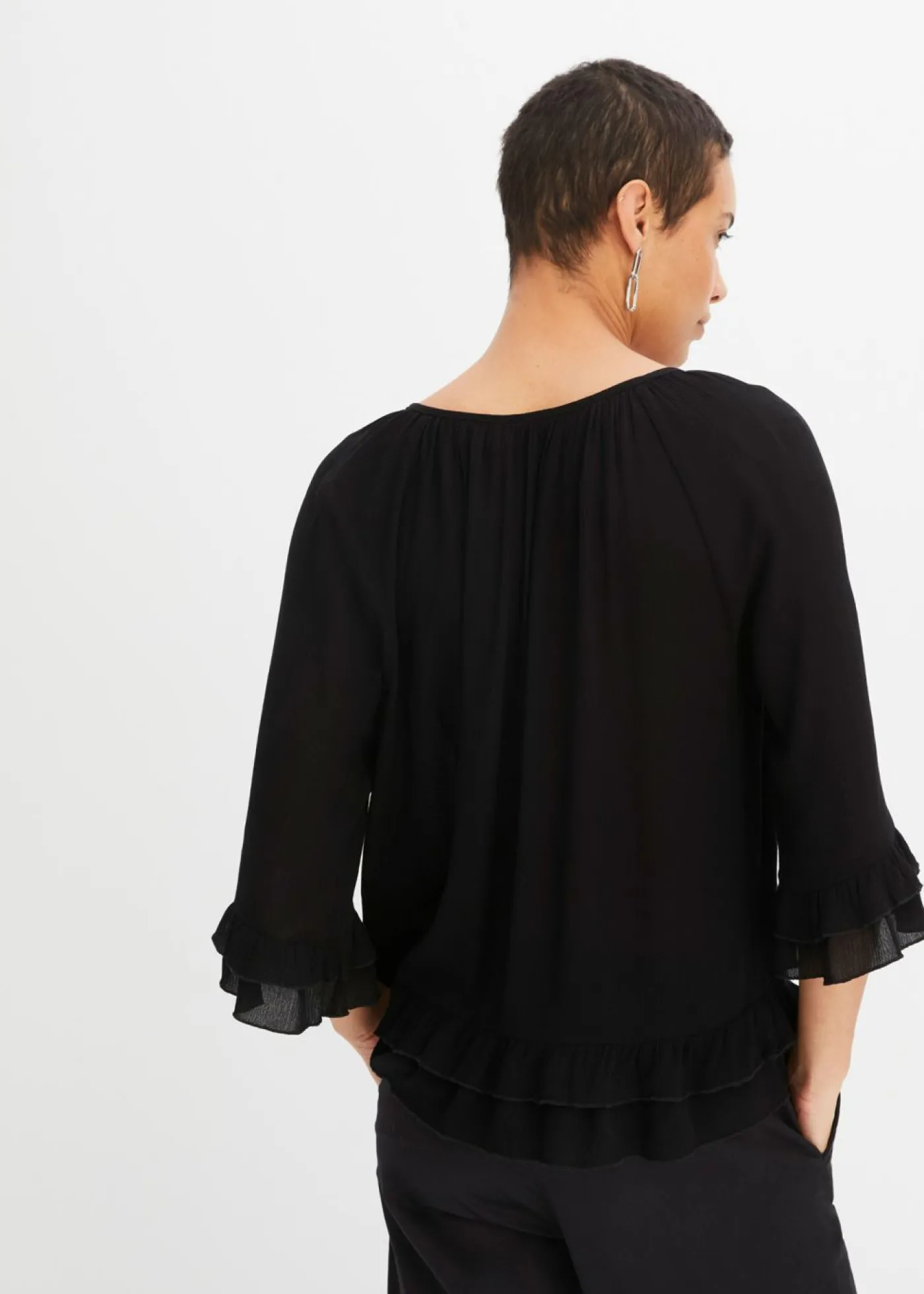 bonprix bonprix Túnica de viscosa suave Negro Clearance