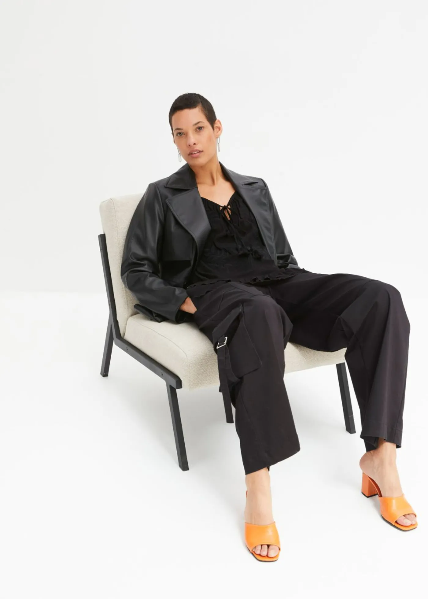 bonprix bonprix Túnica de viscosa suave Negro Clearance