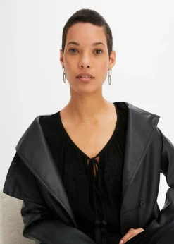 bonprix bonprix Túnica de viscosa suave Negro Clearance