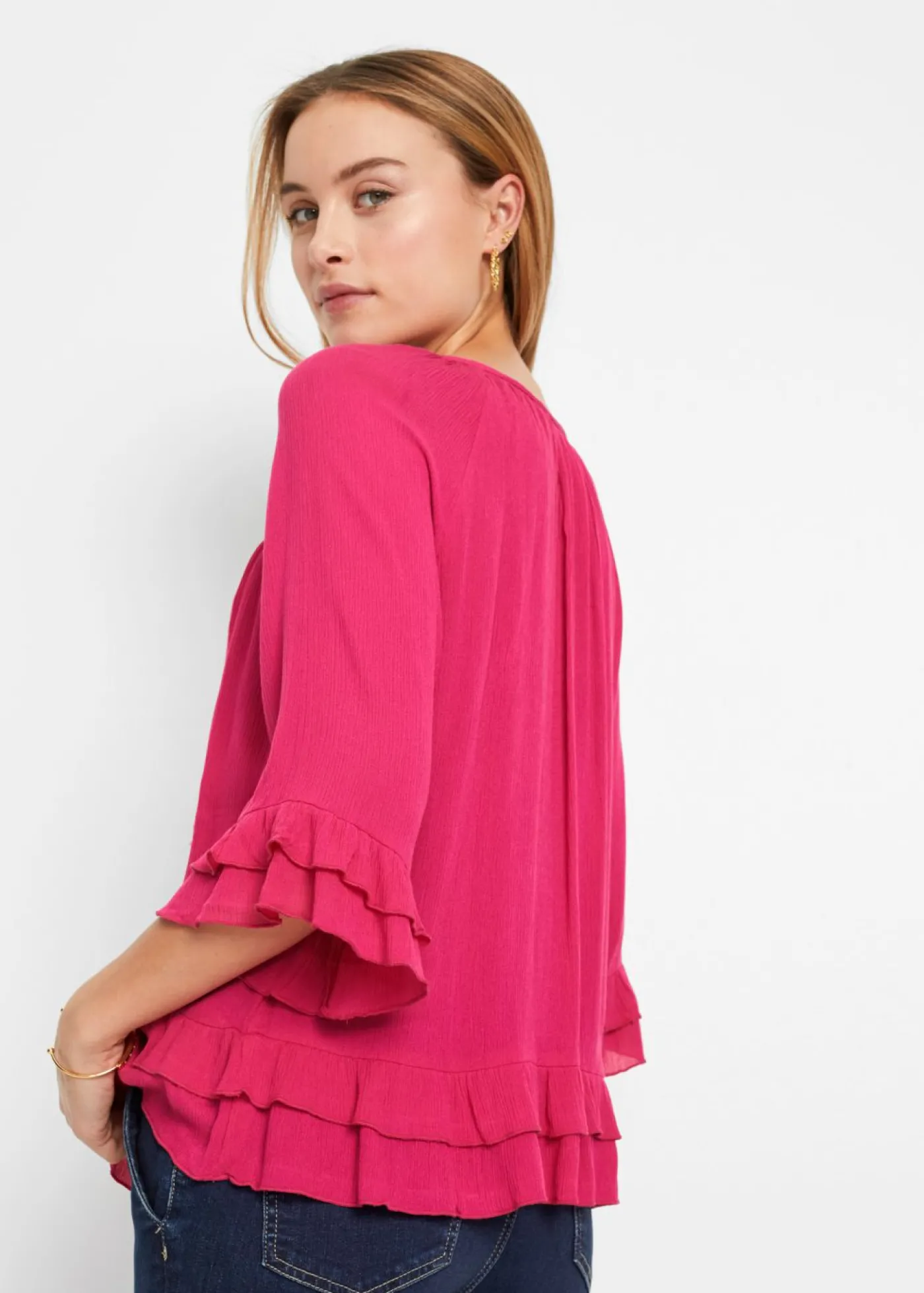 bonprix bonprix Túnica de viscosa suave Pink lady