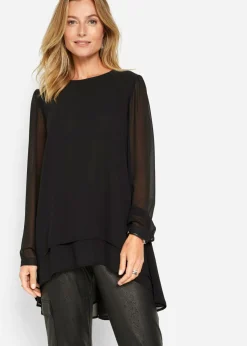 bonprix bonprix Túnica larga asimétrica Negro Clearance