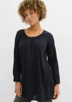 bonprix bonprix Túnica larga de algodón Negro