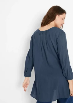 bonprix bonprix Túnica larga de algodón Azul marino Hot