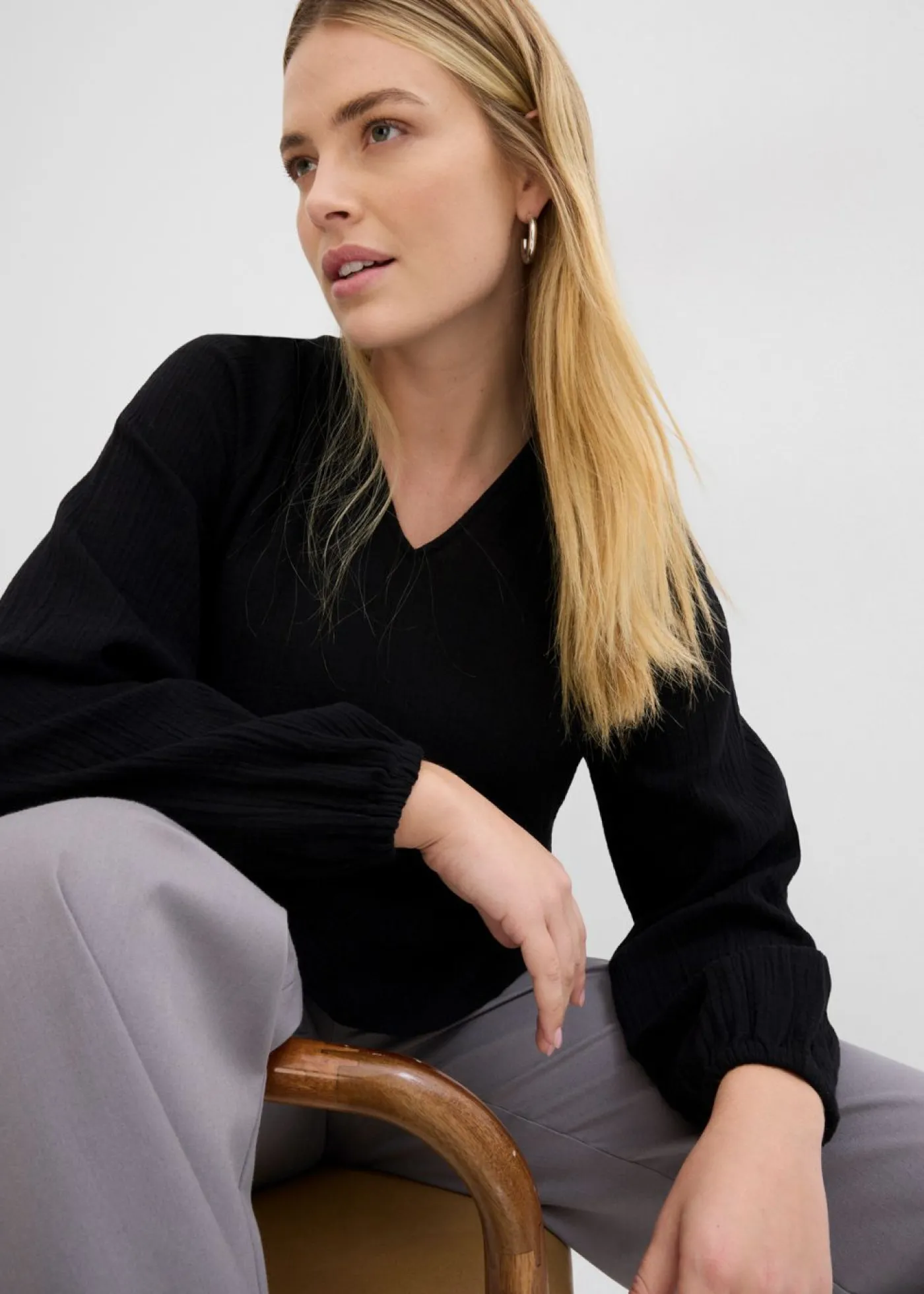 bonprix bonprix Túnica larga de muselina Negro Clearance