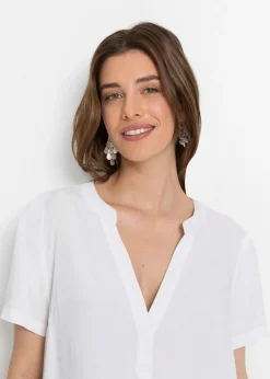bonprix bonprix Túnica larga de viscosa sostenible Blanco New
