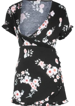 bonprix bonprix Túnica premamá/de lactancia 2 en 1 de viscosa Negro de flores Best