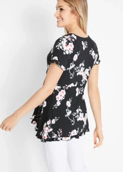 bonprix bonprix Túnica premamá/de lactancia 2 en 1 de viscosa Negro de flores Best