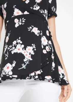 bonprix bonprix Túnica premamá/de lactancia 2 en 1 de viscosa Negro de flores Best