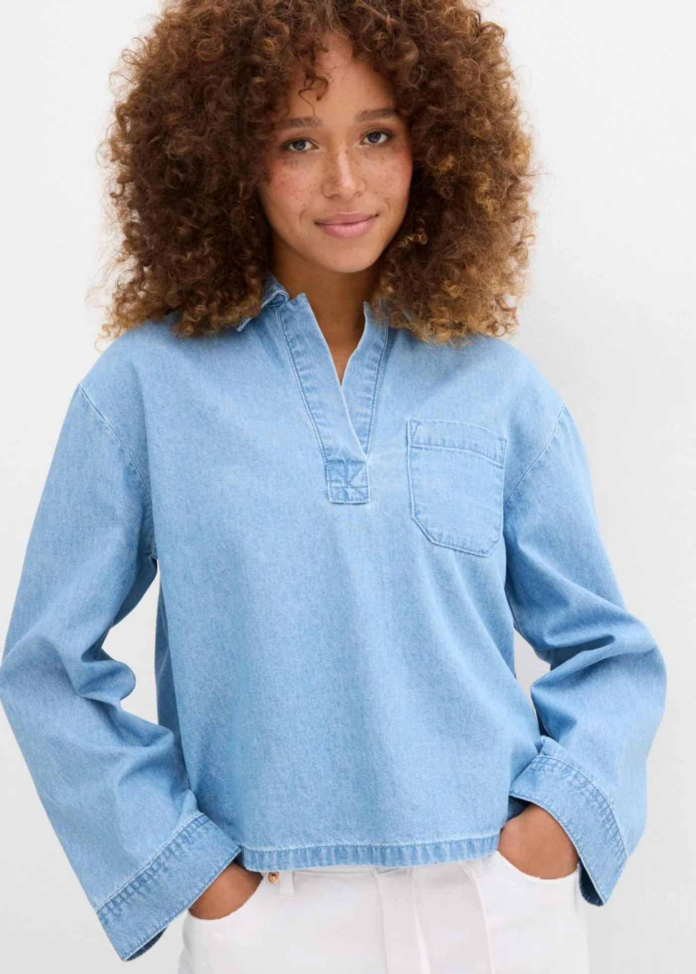 bonprix bonprix Túnica vaquera Denim hielo Online