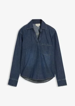 bonprix bonprix Túnica vaquera de algodón orgánico puro azul oscuro denim usado Sale