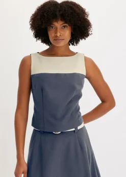 bonprix bonprix Top Azul oscuro-gris guijarro