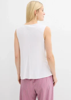 bonprix bonprix Top asimétrico Blanco Discount