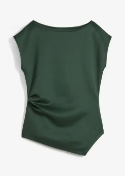 bonprix bonprix Top asimétrico de cómodo tejido de neopreno verde sombra Hot