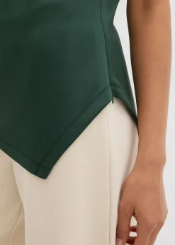 bonprix bonprix Top asimétrico de cómodo tejido de neopreno verde sombra Hot