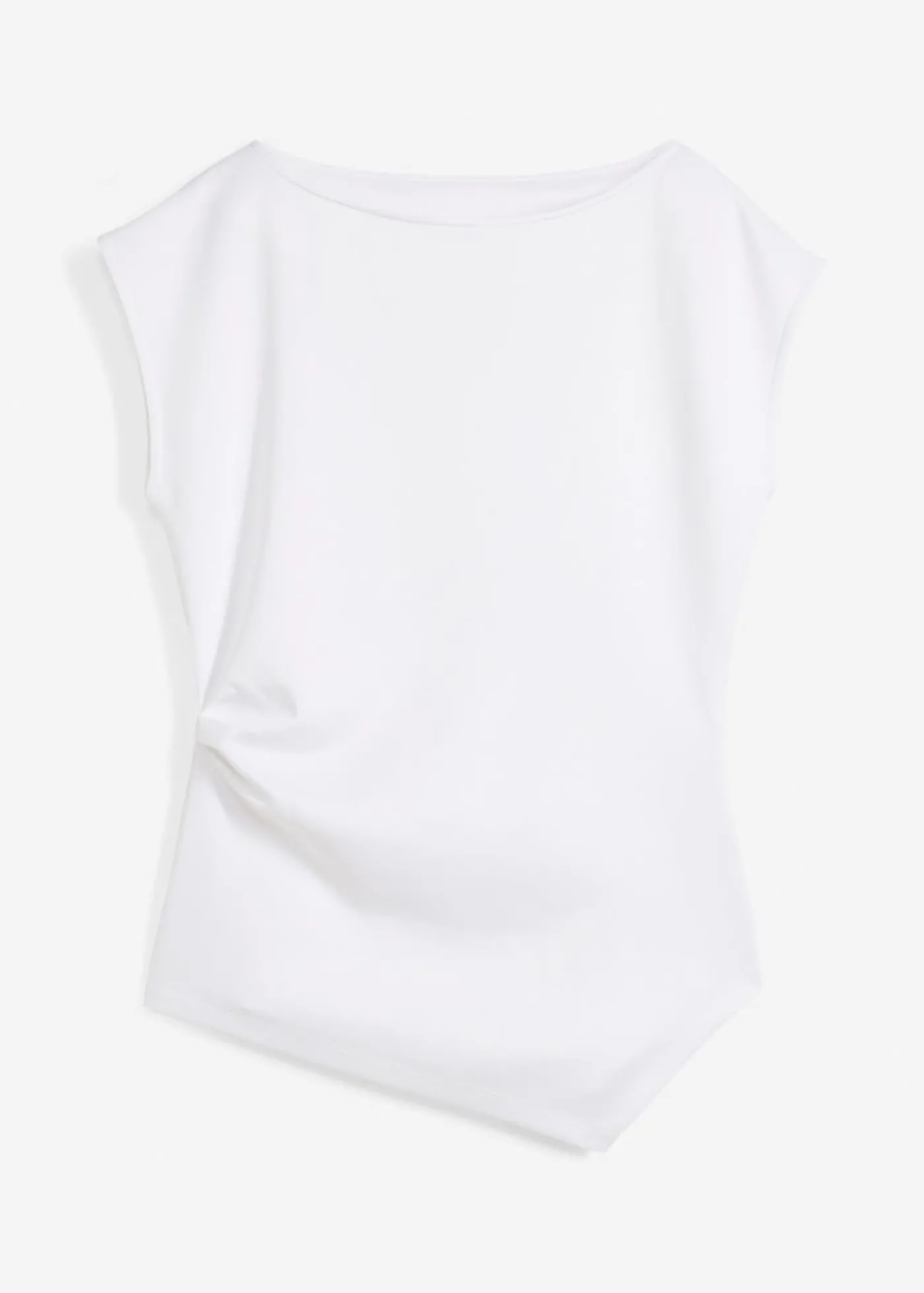 bonprix bonprix Top asimétrico de cómodo tejido de neopreno Blanco Sale