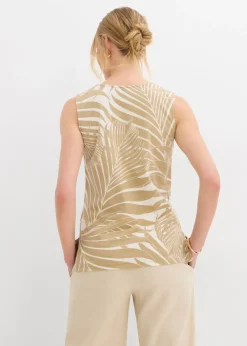 bonprix bonprix Top con aberturas laterales blanco lana-beige nuevo Outlet