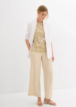 bonprix bonprix Top con aberturas laterales blanco lana-beige nuevo Outlet