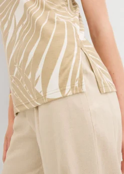 bonprix bonprix Top con aberturas laterales blanco lana-beige nuevo Outlet