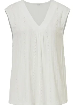 bonprix bonprix Top con bordado calado Blanco Sale