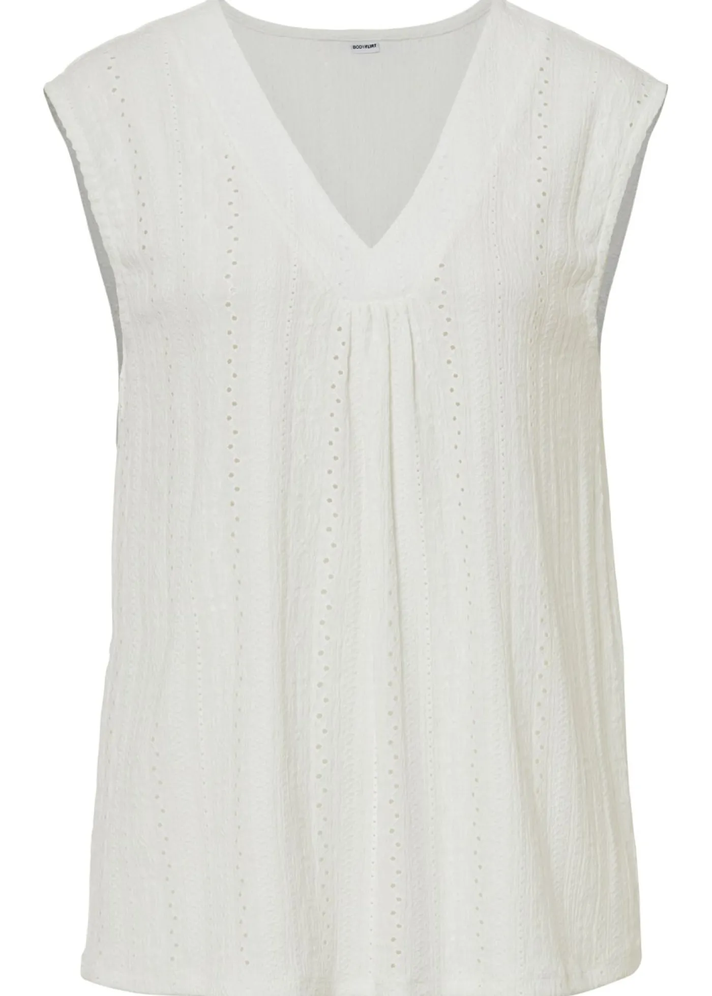 bonprix bonprix Top con bordado calado Blanco Sale