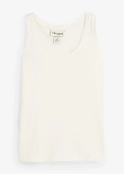 bonprix bonprix Top con contenido de seda Blanco lana