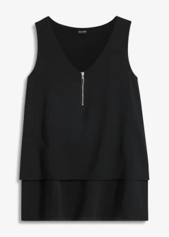bonprix bonprix Top con cremallera Negro Hot