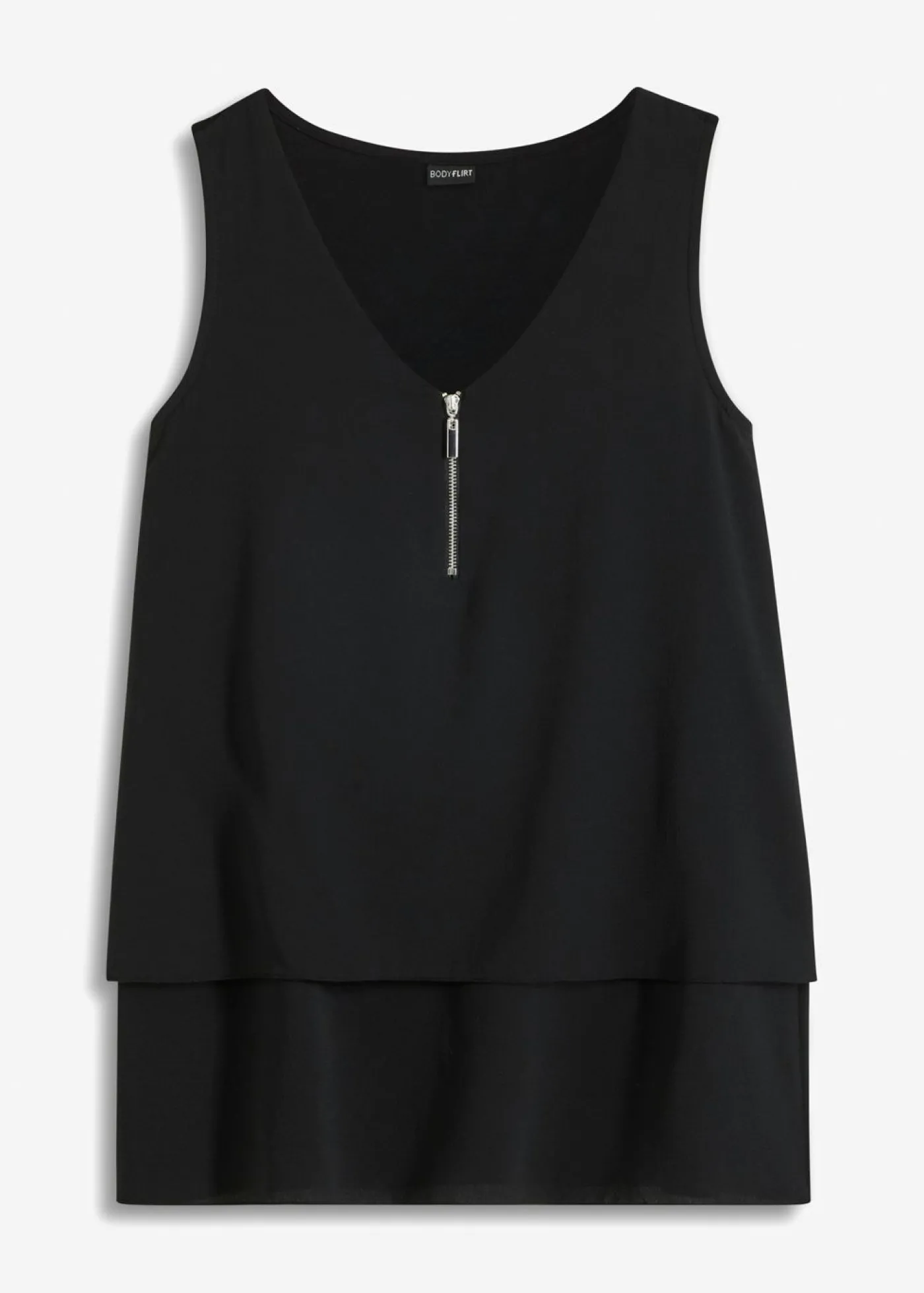 bonprix bonprix Top con cremallera Negro Hot