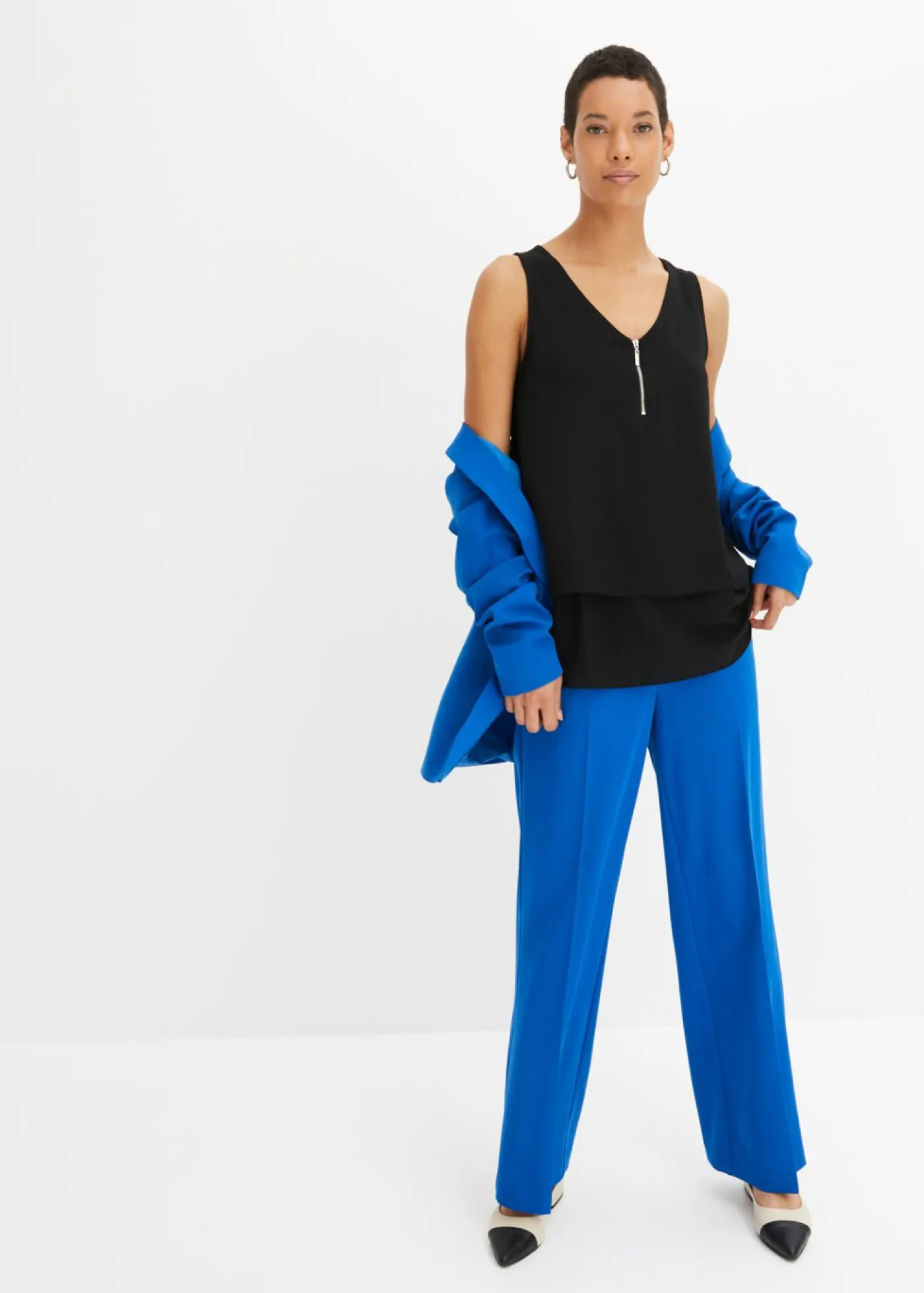 bonprix bonprix Top con cremallera Negro Hot