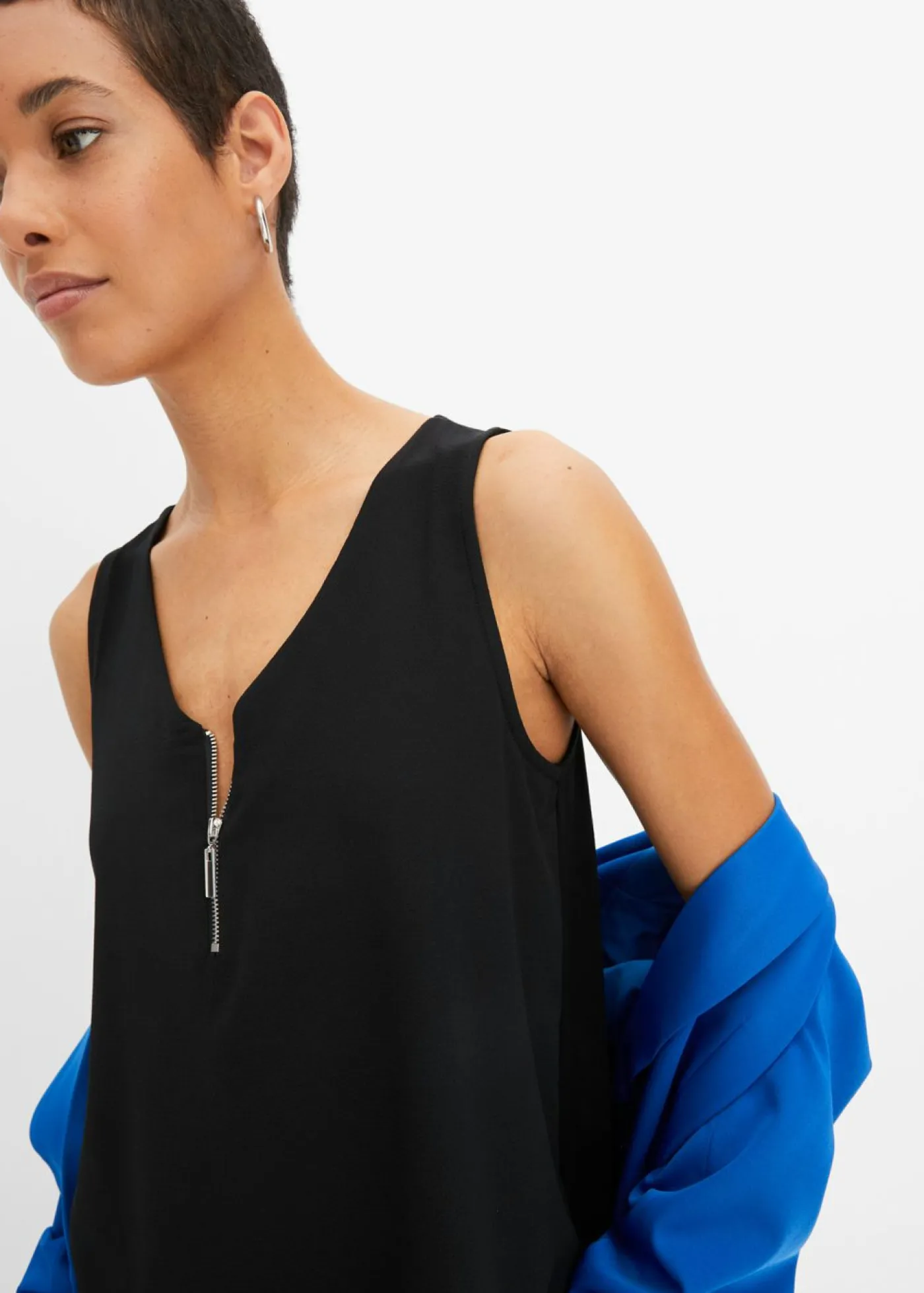 bonprix bonprix Top con cremallera Negro Hot