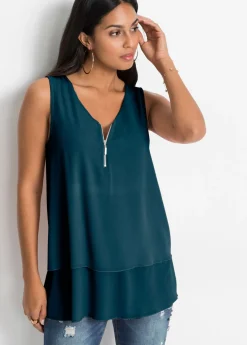 bonprix bonprix Top con cremallera Petróleo azul Outlet