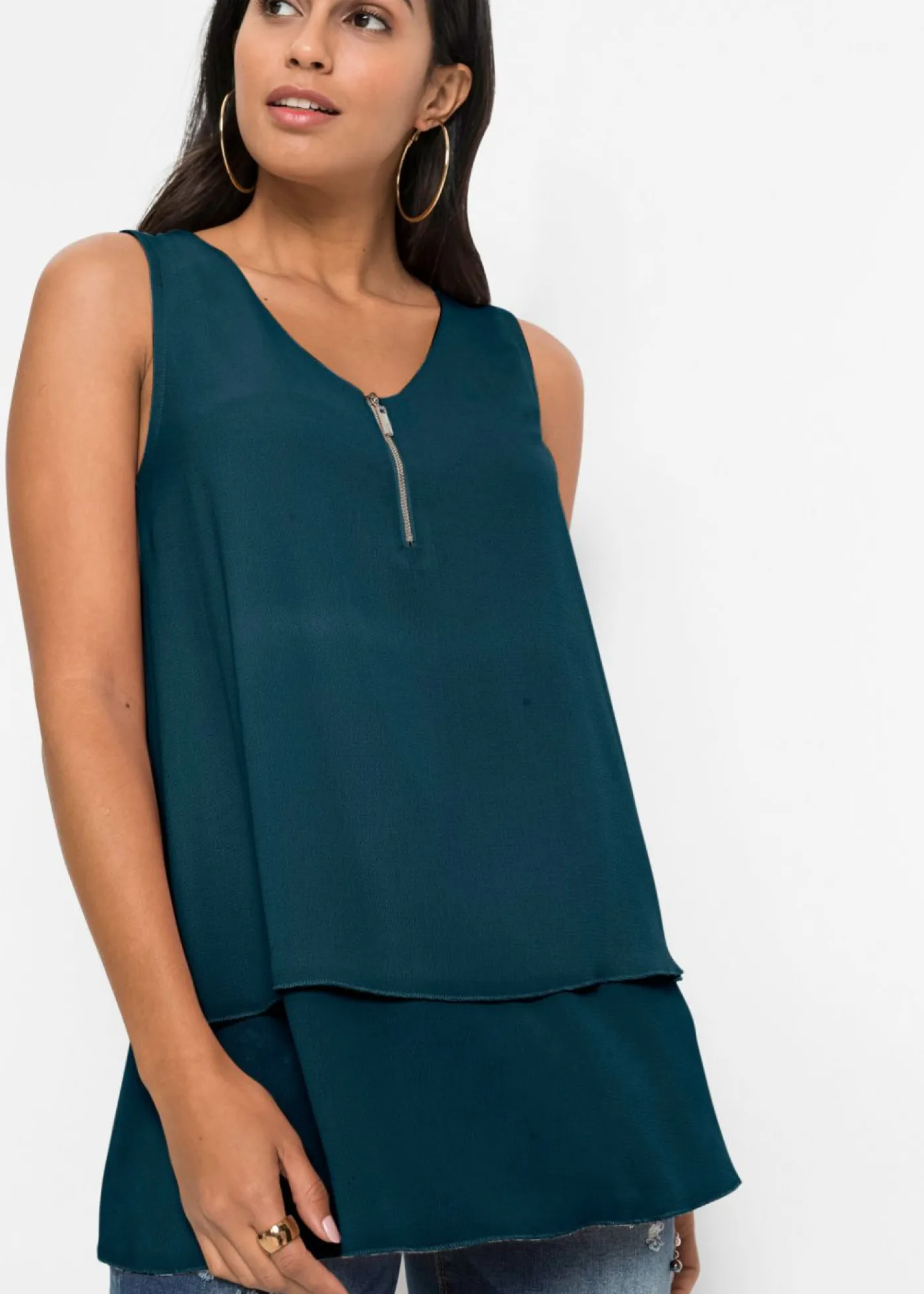 bonprix bonprix Top con cremallera Petróleo azul Outlet