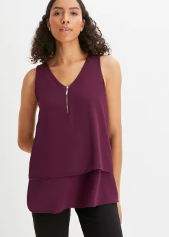 bonprix bonprix Top con cremallera morado intenso Clearance